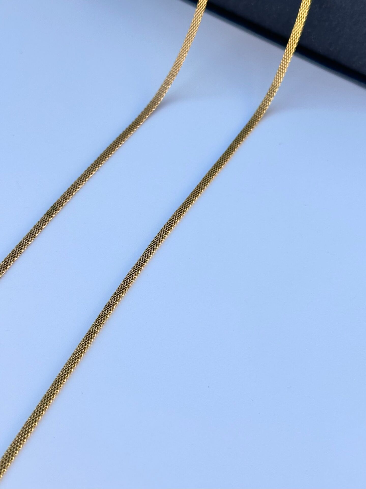 İnce Hasır Gold Kolye - Unisex Model