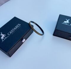 Black Royal Touch Açılır Çelik Kelepçe - 17-21 cm Bileklere Uygun Şık Tasarım
