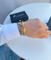 Kuru Kafa Bileklik | Asi Tarzın Gümüş ve Gold Renklerle Buluşması