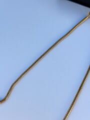 Altın Oval Hasır Zincir | 60 cm, 3 mm Paslanmaz Çelik | Şık ve Rahat Kullanım
