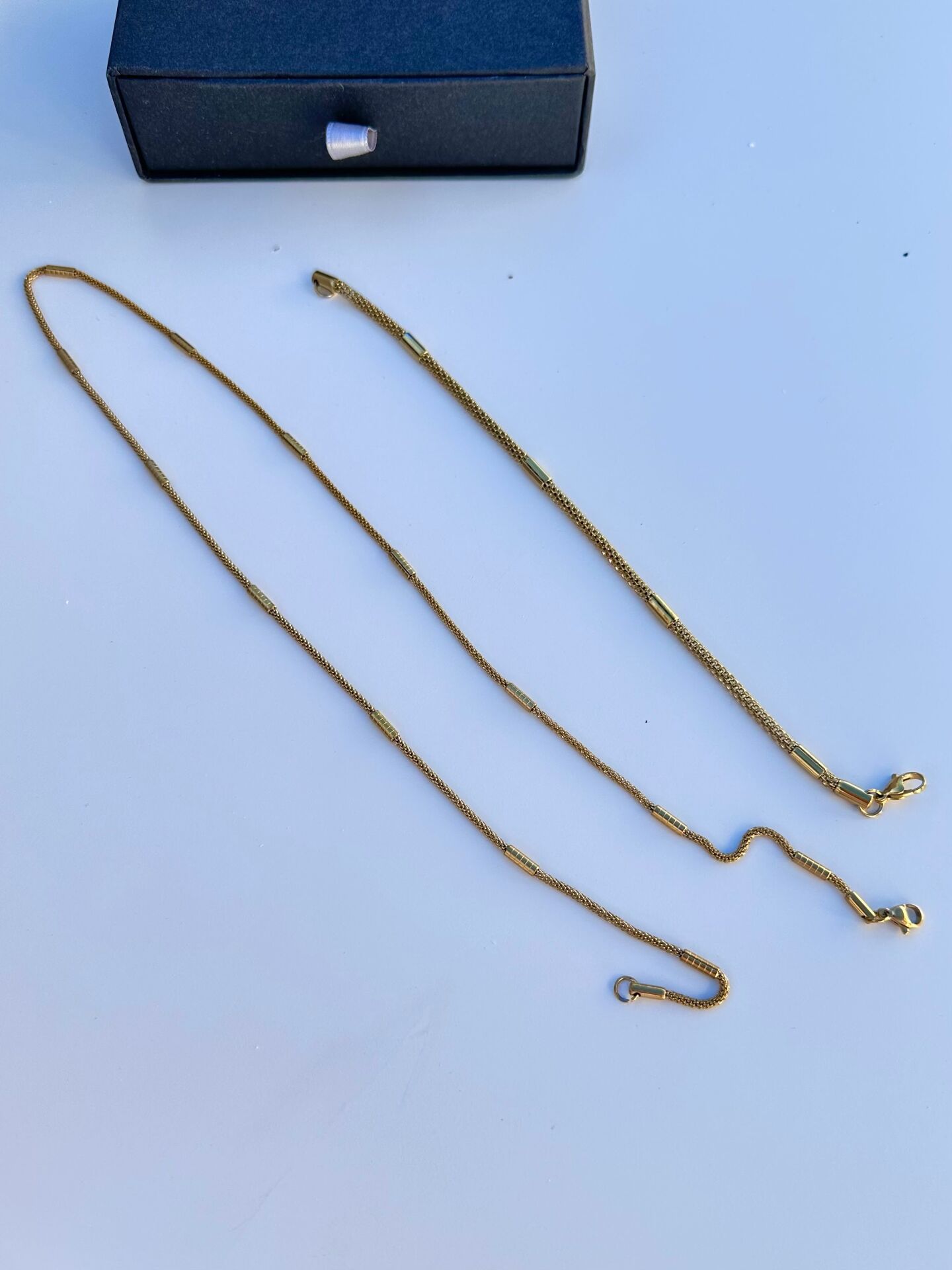 Savaşçının Bağları Çelik Altın Takım | 60 cm Zincir ve 22 cm Bileklik | Güçlü ve Şık Tasarım