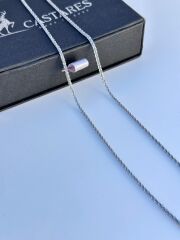 Rüzgarın İzleri Kolye - Gümüş Renk Paslanmaz Çelik, 60 cm Uzunluk, 3 mm Kalınlık