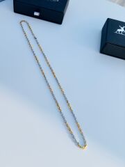 Castares Royal Chain – Altın ve Gümüş Uyumu, Paslanmaz, Anti-Alerjik 60 cm Kolye