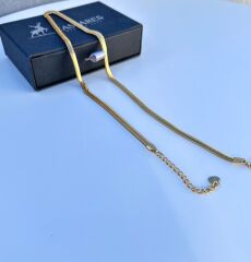 Lüx Harmoni Balık Sırtı Unisex Zincir - 55 cm Uzunluk, 5 mm Kalınlık - Şıklık ve Kalite